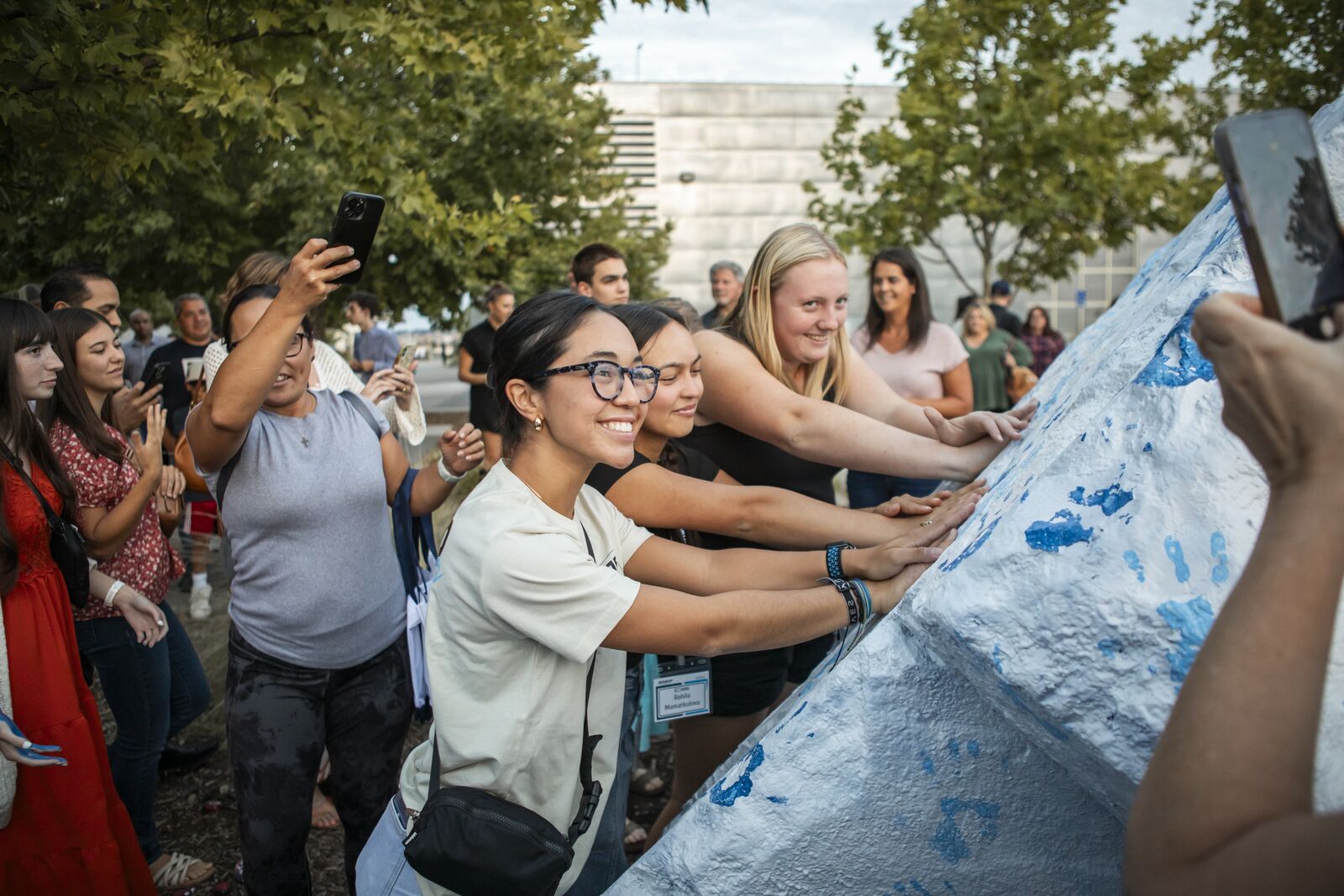 Jessup University students participating in a collaborative campus activity